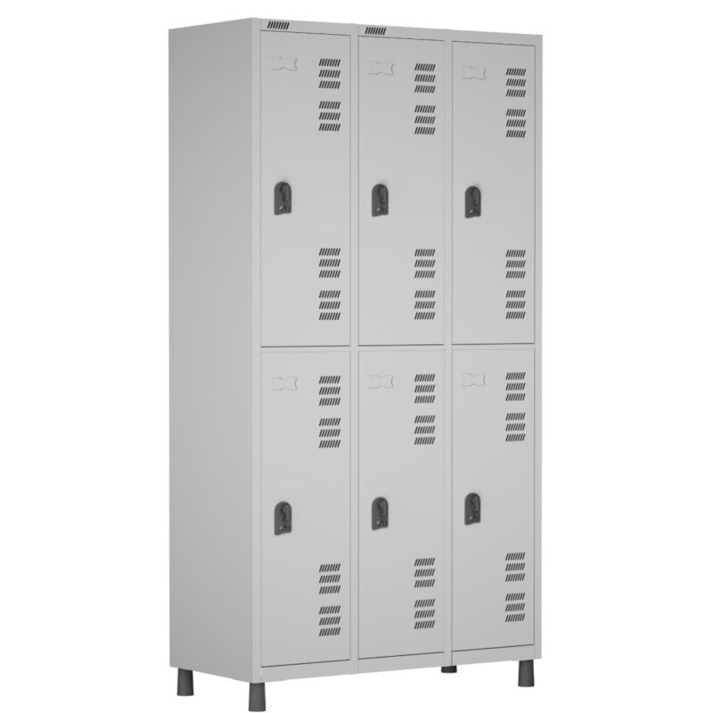 Roupeiro LOCKER de Aço c/ 06 PORTAS GRANDES – 1,90×0,96×0,40m – CZ/CZ – W3 – 11014 CONEXÃO MÓVEIS 2