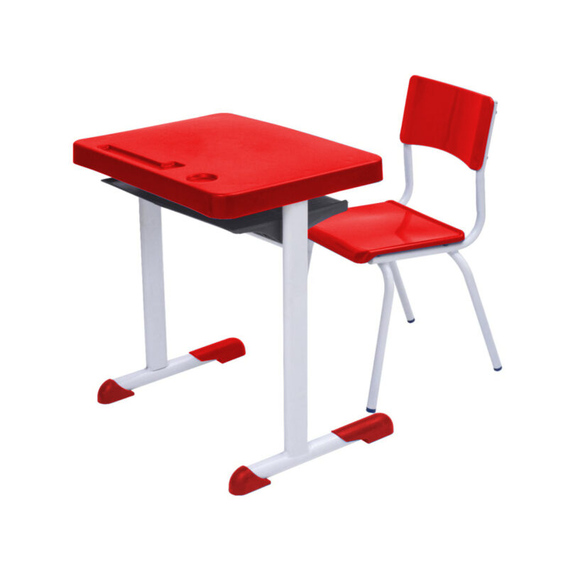 Kit Escolar Individual – (Mesa e Cadeira) – INFANTIL 03 a 06 Anos COR VERMELHO – 41090 CONEXÃO MÓVEIS 2