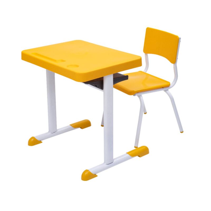 Kit Escolar Individual – (Mesa e Cadeira) – INFANTIL 03 a 06 Anos COR AMARELO – 41087 CONEXÃO MÓVEIS 2