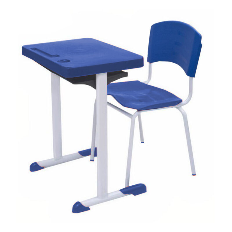 Kit Escolar Individual AZUL – (Mesa e Cadeira) – ADULTO – – COR AZUL – 40081 CONEXÃO MÓVEIS 2