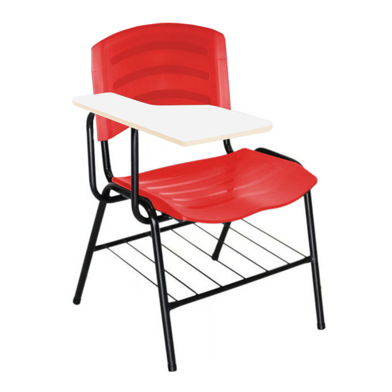 Cadeira Universitária Plástica com Prancheta MDF – COR VERMELHO 34017 CONEXÃO MÓVEIS 2