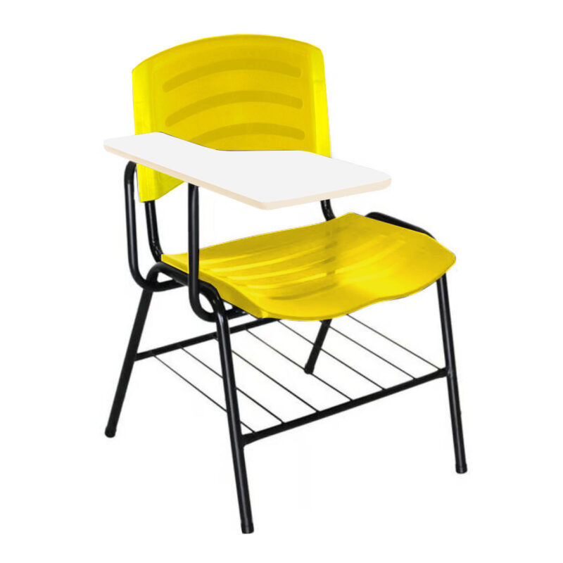 Cadeira Universitária Plástica com Prancheta MDF – COR AMARELO 34019 CONEXÃO MÓVEIS 2