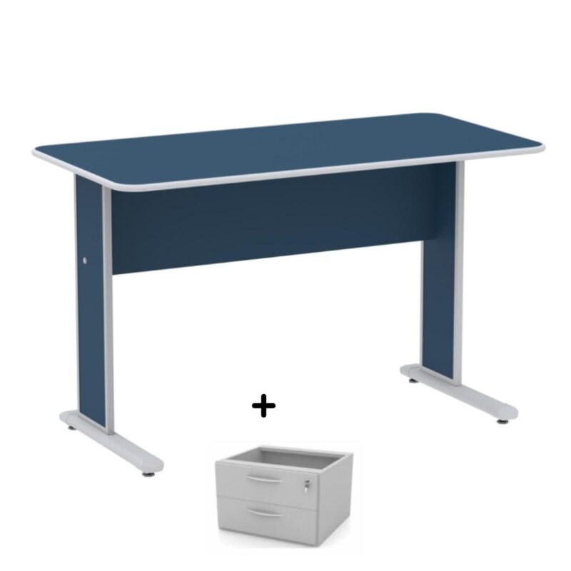 Mesa Escritório 1,20×0,60m c/ Gavetas – Cor Azul – 44085 CONEXÃO MÓVEIS 2