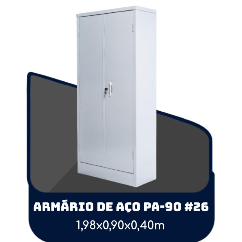 Armário de Aço PA 90 #26 – 1,98×0,90×0,40m – SA – 13120 CONEXÃO MÓVEIS 2