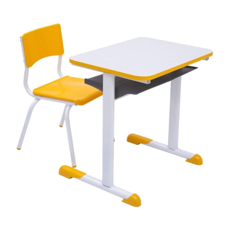 Kit Escolar Individual AMARELO – (Mesa e Cadeira) – JUVENIL – MDF – COR AMARELO – 40094 CONEXÃO MÓVEIS 2