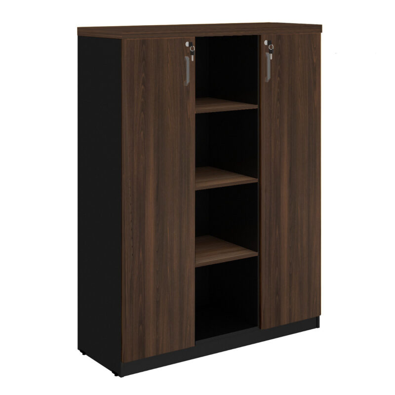 Armário Alto Credenza com Nicho 1,60×1,20×0,45m MARSALA / PRETO – 51018 CONEXÃO MÓVEIS 2