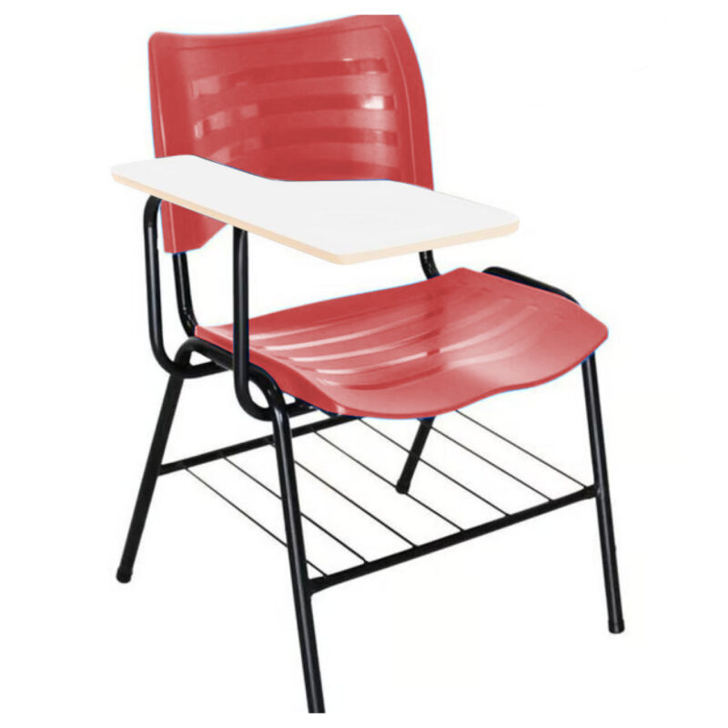 Cadeira Universitária Plástica Prancheta MDF – COR VERMELHO – PMD – 34011 CONEXÃO MÓVEIS 2