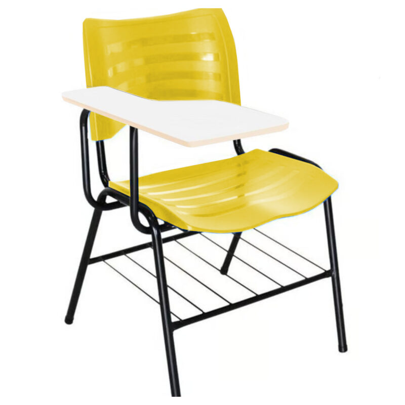 Cadeira Universitária Plástica Prancheta MDF – COR AMARELO – PMD – 34010 CONEXÃO MÓVEIS 2