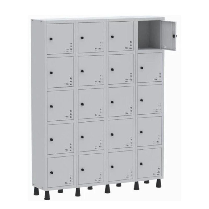 Roupeiro de Aço Montável PAM com 20 Portas Pequenas – 1,80×1,38×0,32m – CZ/CZ – PANDIN – 74212 CONEXÃO MÓVEIS 2