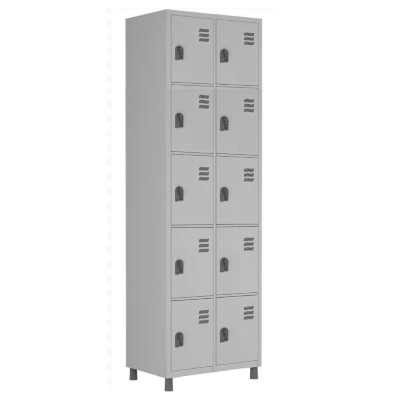 Roupeiro de Aço 10 Portas PEQUENAS – 1,84×0,64×0,35 – W3 – 17012 CONEXÃO MÓVEIS 2