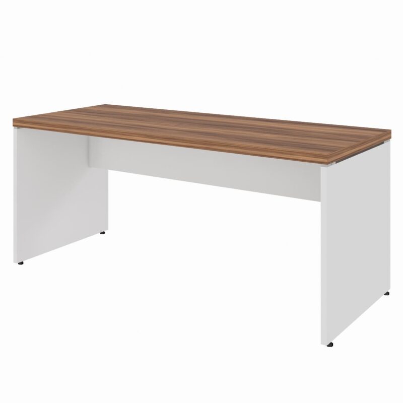 Mesa de Escritório 1,70×0,70m Sem Gavetas NOGAL SEVILHA/BRANCO – 34307 CONEXÃO MÓVEIS 2